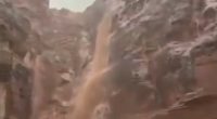 Flash flood in Petra, Jordan, forcing tourist evacuation.
