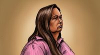 A courtroom sketch of Erin Patterson.
