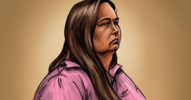 A courtroom sketch of Erin Patterson.