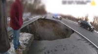 New Jersey sinkhole: Video shows moments after massive sinkhole opens up on I-80 in Wharton, NJ