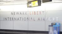 Newark Liberty International Airport signage.