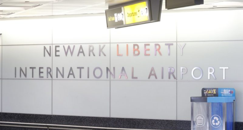 Newark Liberty International Airport signage.
