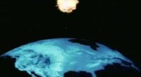 Electromagnetic pulse burst above Earth.