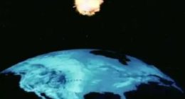 Electromagnetic pulse burst above Earth.