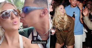Patrick, Brittany Mahomes pack on the PDA at F1 Miami Grand PrixÂ 
