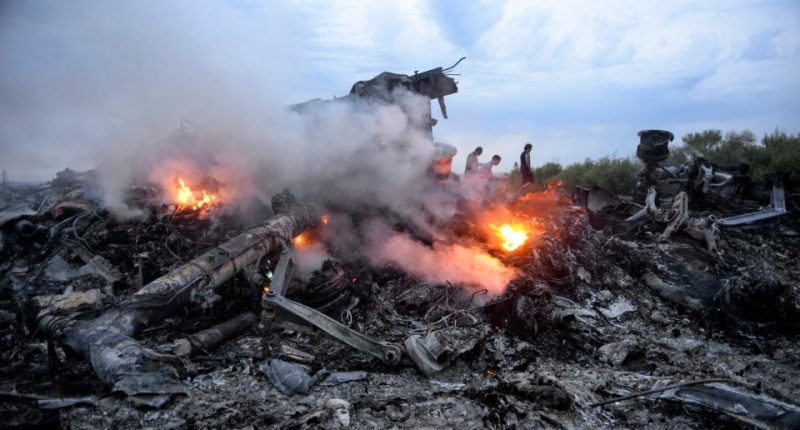 Debris from the Malaysia Airlines Flight 17 crash.