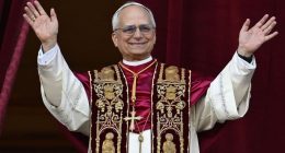 Pope Leo XIV greeting the crowd.