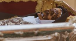 Remains of Saint Teresa of Jesus in a reliquary.