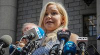 Virginia Giuffre at a press conference.