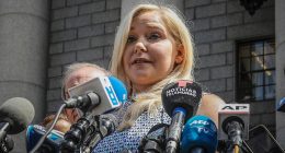 Virginia Giuffre at a press conference.
