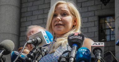 Virginia Giuffre at a press conference.