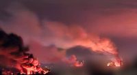 Large fire at night.