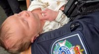 Baby Blake was born in a police station carpark in Queensland