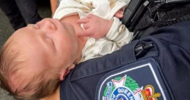 Baby Blake was born in a police station carpark in Queensland