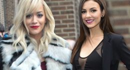 Rita Ora and Victoria strike pretty poses after the DKNY Fashion Show