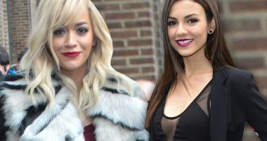Rita Ora and Victoria strike pretty poses after the DKNY Fashion Show