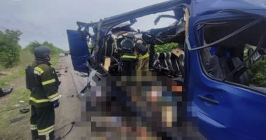 Russian drone strike in Ukraine kills 9 people, officials say