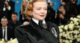 Sarah Snook looks regal in dramatic cape as she attends the Met Gala