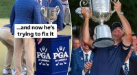 Scottie Scheffler has trophy mishap during PGA Championship celebration