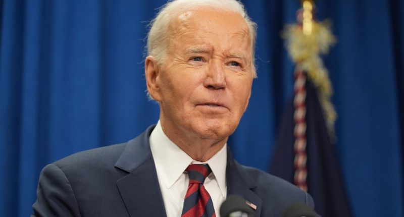 President Joe Biden speaking to the media.