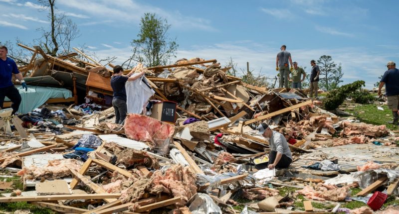 Severe storm with tornadoes hits the South while the West braces for dangerous heat