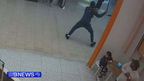 Shoppers and staff have recalled the moment they felt they were running for their lives as a wild brawl erupted between gangs with machetes inside a Melbourne shopping centre.Four youths have been arrested over the violent attack, with two already out on bail.