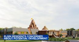 Some Elgin, Illinois residents concerned about plan for new Hindu temple and townhomes on Galt Boulevard, north of Route 20