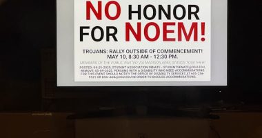 South Dakota students weigh protest against university honors for homeland security chief Noem