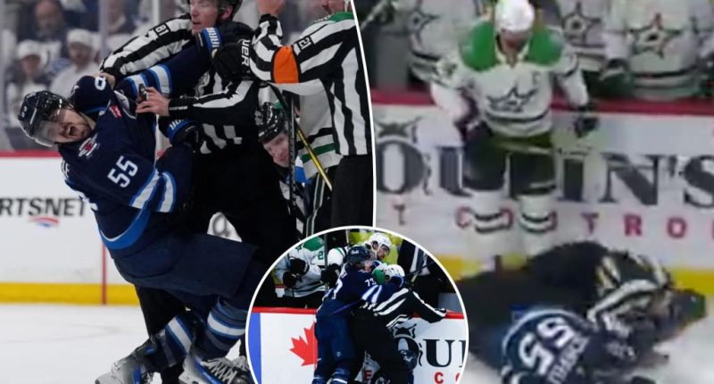 Stars-Jets Game 5 ends with ugly sucker punch in chaotic scene