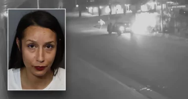 Surveillance video shows California homeless woman set on fire in horrific attack