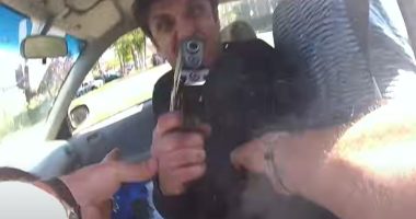 Bodycam footage of a fatal shootout during a traffic stop.