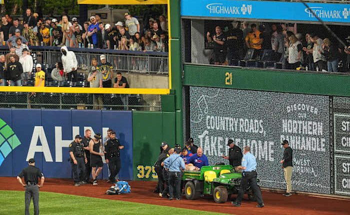 The 20-year-old man who fell to the warning track at a Pirates game is awake