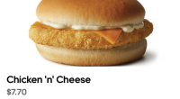 Chicken and Cheese costs $7.70 on Uber Eats