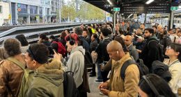 Commuters crowd onto platforms at Central Station on Wednesday afternoon