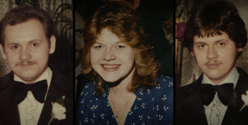 Trilogy of photos of Adam, Stanley, and Theresa Janus from the Netflix documentary *Cold Case: The Tylenol Murders*.