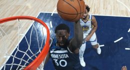 Timberwolves wallop Warriors to even series at game apiece