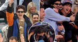 TimothÃ©e Chalamet goes wild alongside fellow Knicks fans outside of Madison Square Garden after semifinals win
