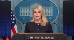 White House Press Secretary Karoline Leavitt at a press briefing.