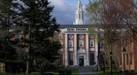 A view of the Business School campus of Harvard University in Cambridge, Massachusetts
