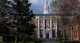 A view of the Business School campus of Harvard University in Cambridge, Massachusetts