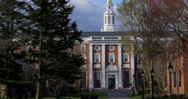 A view of the Business School campus of Harvard University in Cambridge, Massachusetts
