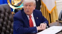 President Trump speaking in the Oval Office.