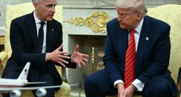 President Trump meeting with Mark Carney in the Oval Office.