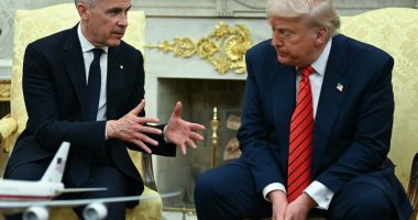 President Trump meeting with Mark Carney in the Oval Office.