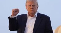President Donald Trump arrives on Air Force One at Joint Base Andrews, Md., Sunday, May 4, 2025. (AP Photo/Manuel Balce Ceneta)