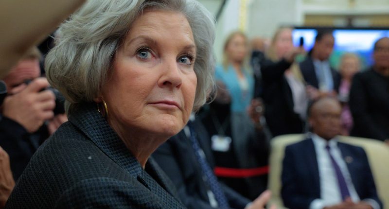 Susie Wiles, White House Chief of Staff, at a meeting.