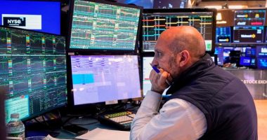 A trader works on the floor of the New York Stock Exchange