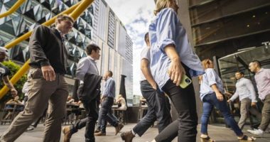 Office workers in the CBD.