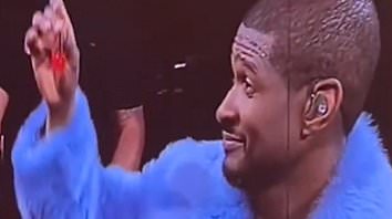 Usher narrowly avoids medical disaster when feeding fan cherries