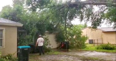 VIDEO: Storms send tree onto Palm Bay home; hail reported across Central Florida
